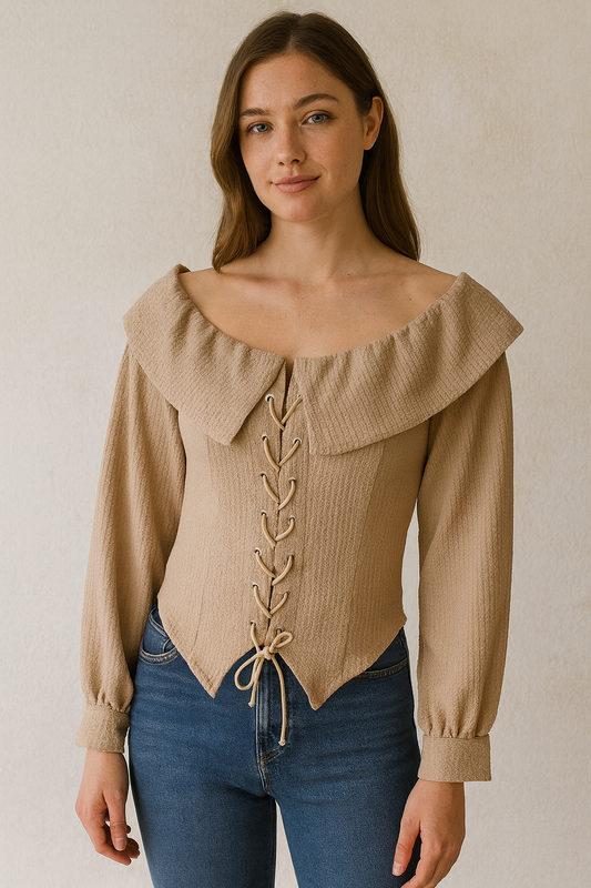 Off- Shoulder Lace-Up blouse