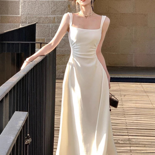 Sleeveless white dress