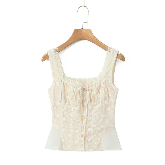 Sleeveless Lace Blouse