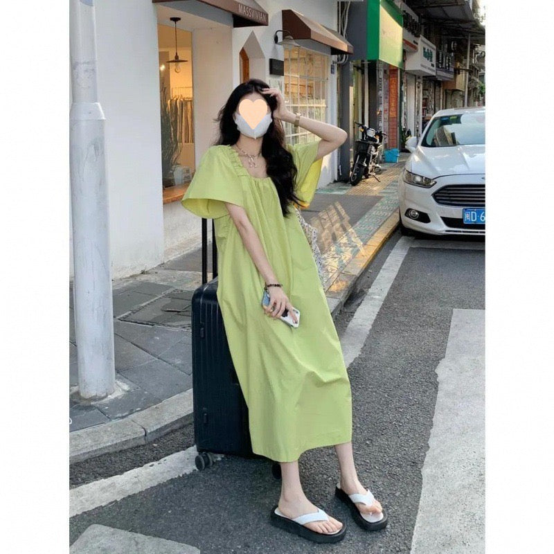 Casual Loose Fit Midi Dress