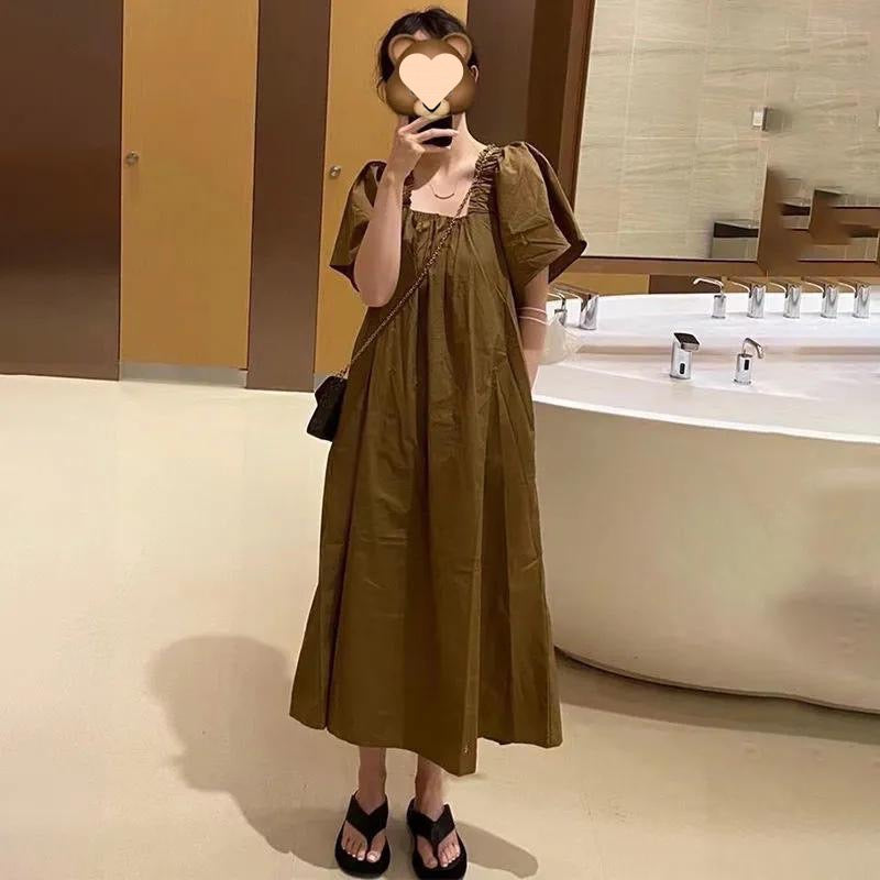 Casual Loose Fit Midi Dress